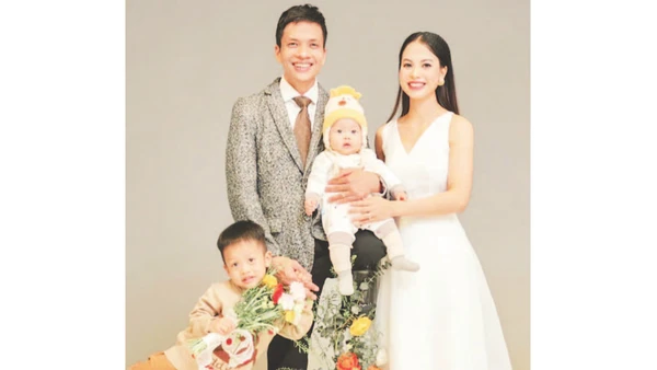 Gia đình nhỏ của anh Đoàn Ngọc Bảo và chị Nguyễn Thị Lệ Thu.