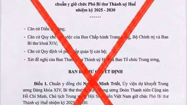 Văn bản đã được xác định là giả mạo.