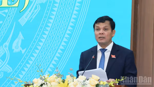 Phó Bí thư Tỉnh ủy, Chủ tịch Hội đồng nhân dân tỉnh Quảng Ngãi Nguyễn Đức Tuy phát biểu bế mạc kỳ họp.