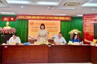 Bà Ngô Quỳnh Hoa, Phó Cục trưởng Cục Phổ biến, giáo dục pháp luật và Trợ giúp pháp lý phát biểu tại buổi làm việc.