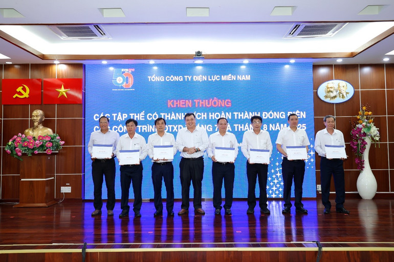 Hàng tháng, EVNSPC tổ chức khen thưởng các tập thể, cá nhân có thành tích trong công tác đóng điện các công trình. 27-10-anh-4.jpg