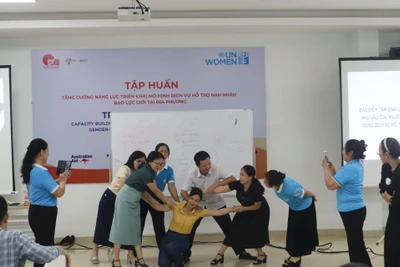 Tập huấn triển khai mô hình GBV tại Quảng Bình. Ảnh: VĂN BAN