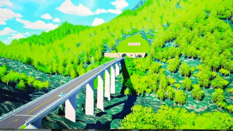 Phối cảnh hầm đường bộ qua đèo Hoàng Liên nối Lào Cai với Lai Châu.