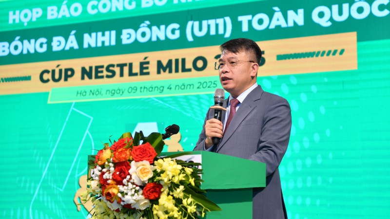 Ông Nguyễn Phan Khuê, Tổng biên tập Báo Thiếu Niên Tiền Phong & Nhi Đồng, Trưởng Ban tổ chức Giải Bóng đá Nhi đồng (U11) Toàn quốc - Cúp Nestlé MILO 2025. 