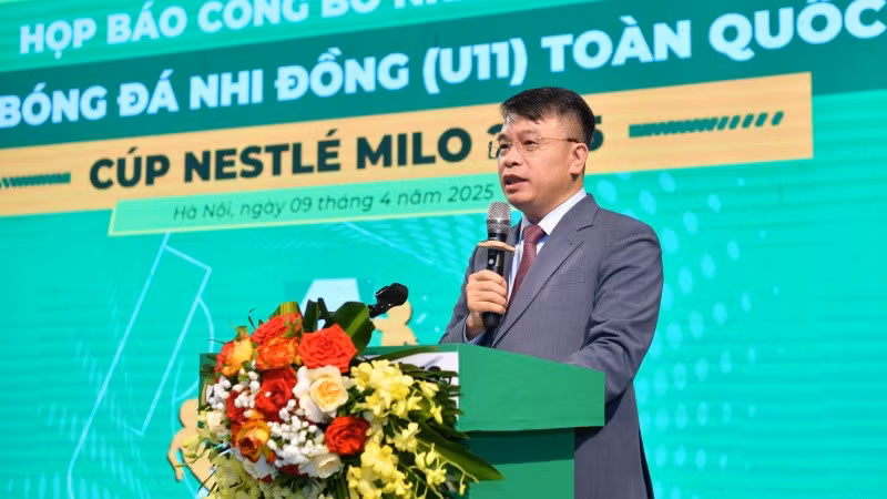 Ông Nguyễn Phan Khuê, Tổng biên tập Báo Thiếu Niên Tiền Phong & Nhi Đồng, Trưởng Ban tổ chức Giải Bóng đá Nhi đồng (U11) Toàn quốc - Cúp Nestlé MILO 2025. 