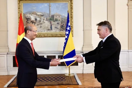 Đại sứ Bùi Lê Thái đã trân trọng trình Thư ủy nhiệm của Chủ tịch nước Việt Nam lên Chủ tịch Hội đồng Tổng thống Bosnia và Herzegovina Željko Komšić. 