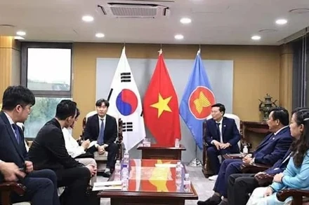 Trong khuôn khổ Hội nghị diễn ra Tọa đàm kết nối tỉnh Quảng Trị với Tập đoàn năng lượng Hanwha và tỉnh Tây Ninh với Tập đoàn GS của Hàn Quốc. (Ảnh: Đại sứ quán Việt Nam tại Hàn Quốc)