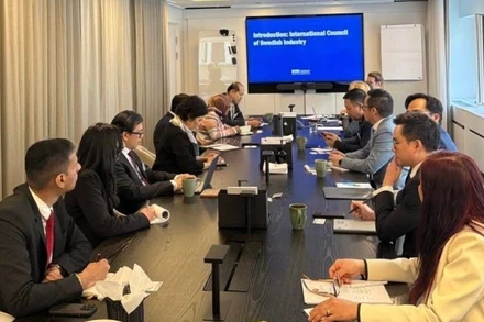 Quang cảnh cuộc họp giữa Nhóm các Đại sứ ASEAN tại Stockholm (ACS) và Hội đồng Công nghiệp Thụy Điển quốc tế. (Ảnh do Đại sứ quán Việt Nam tại Thụy Điển cung cấp)