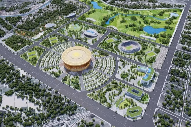 Phối cảnh một phân khu thuộc Khu đô thị thể thao Olympic nam Hà Nội.