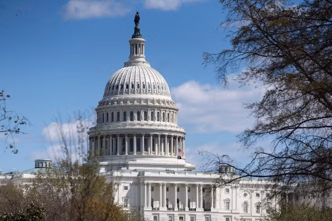 Tòa nhà Quốc hội Mỹ ở Washington, D.C. (Ảnh: THX/TTXVN)