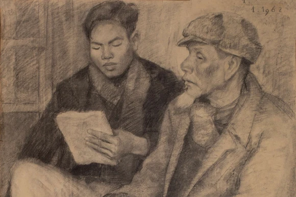 Một bài nghiên cứu hình họa được chọn giới thiệu trong Triển lãm.