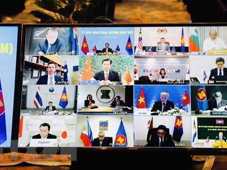 Hội nghị các Bộ trưởng kinh tế của RCEP lần thứ 8. (Ảnh: Trần Việt/TTXVN)