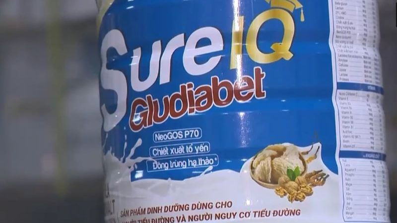 Một nhãn hiệu sữa bột giả do Công ty cổ phần Dược quốc tế Rance Pharma sản xuất. (Ảnh: VTV)