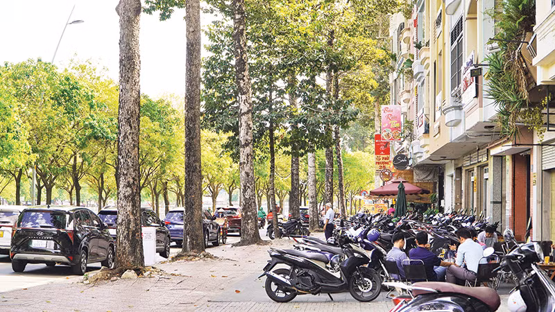 Vỉa hè đường Hoàng Sa, đoạn gần đường Nguyễn Đình Chiểu, Quận 1, thuộc tuyến đủ điều kiện tổ chức hoạt động kinh doanh.