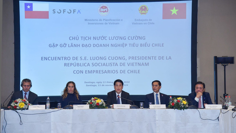 Chủ tịch nước gặp gỡ doanh nghiệp tiêu biểu Chile.