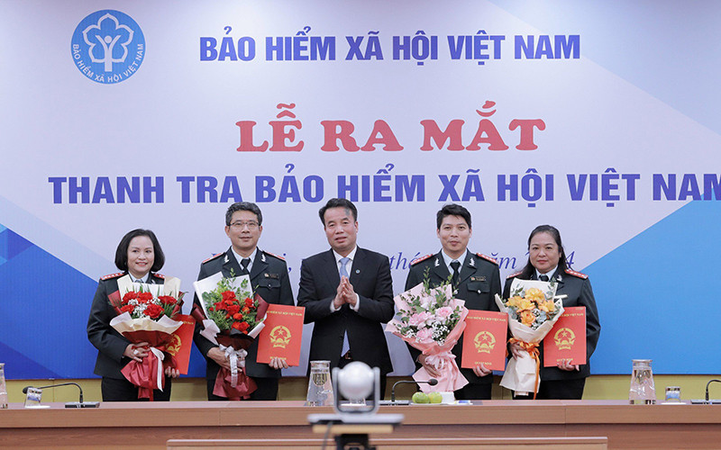 Lễ ra mắt Thanh tra Bảo hiểm xã hội Việt Nam. (Ảnh TÂM TRUNG)