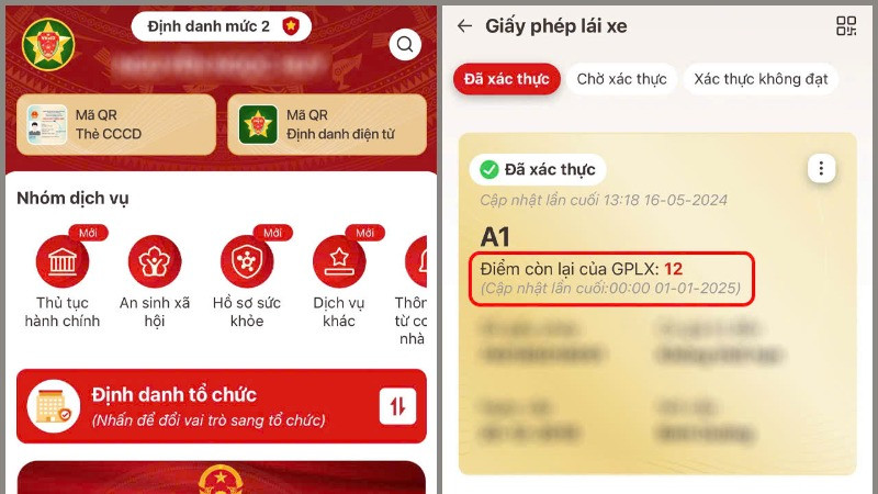 Điểm giấy phép lái xe sẽ được tự động cập nhật khi công dân sử dụng dịch vụ công mức độ 2. 