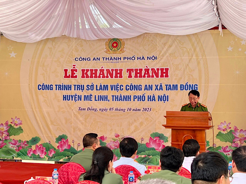 Lễ khánh thành trụ sở Công an xã Tam Đồng (Mê Linh, thành phố Hà Nội).