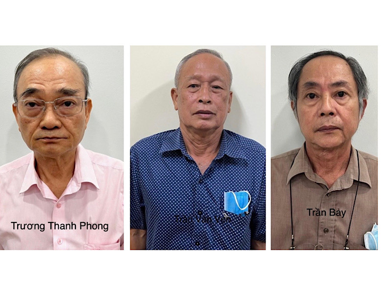 Các bị can:Trương Thanh Phong, Trần Văn Vẹn, Trần Bảy ( từ trái qua)