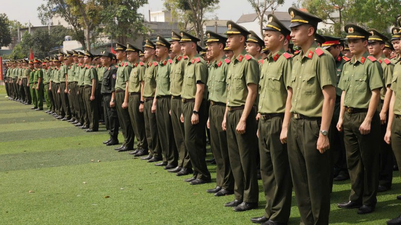 Khoảng 6 nghìn học viên tham gia luyện tập diễu binh, diễu hành. 