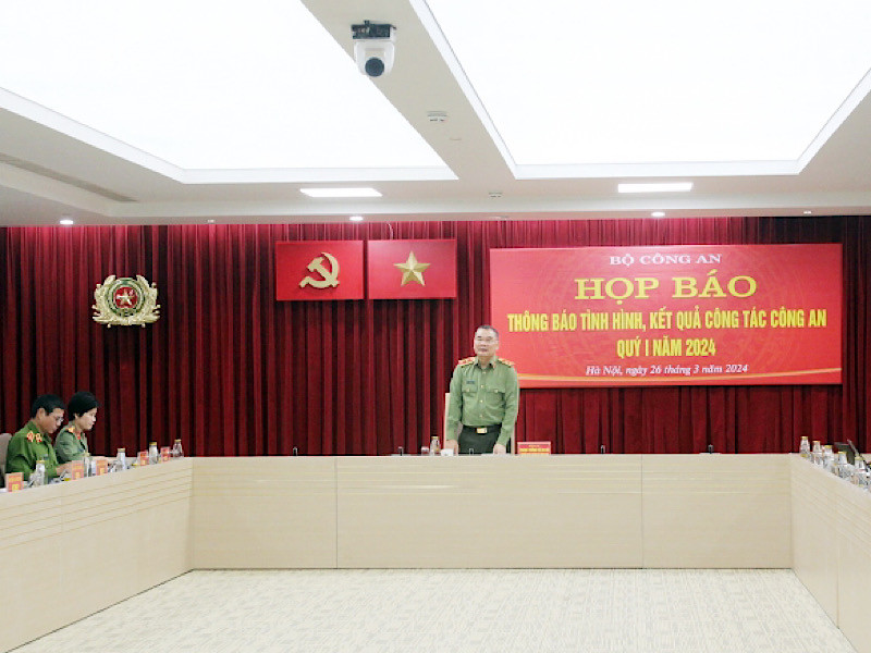 Họp báo thông tin tình hình công tác Công an, quý I/2024.