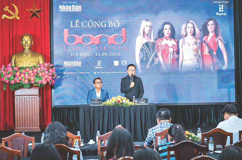 Đồng chí Lê Quốc Minh phát biểu tại Lễ công bố sự kiện Bond Live in Vietnam. Ảnh: Thành Đạt