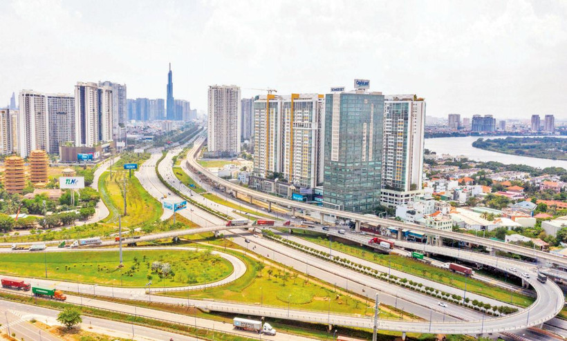 Một góc thành phố Thủ Đức nhìn từ trên cao. (Ảnh Hoàng Triều).