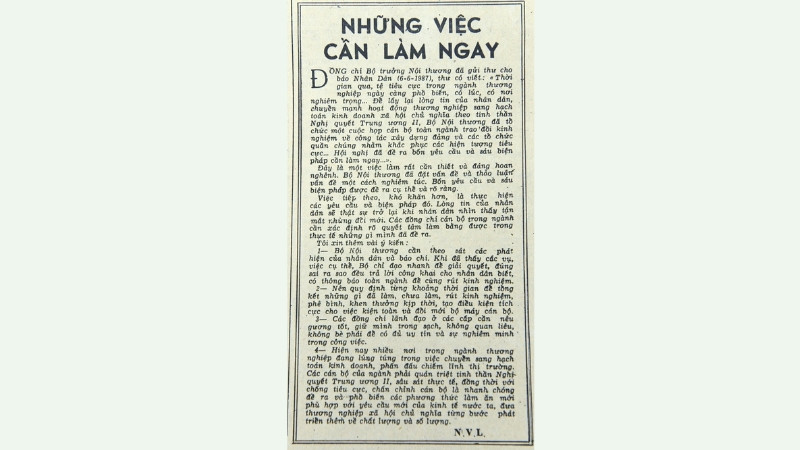 Những việc cần làm ngay (bài 7)
