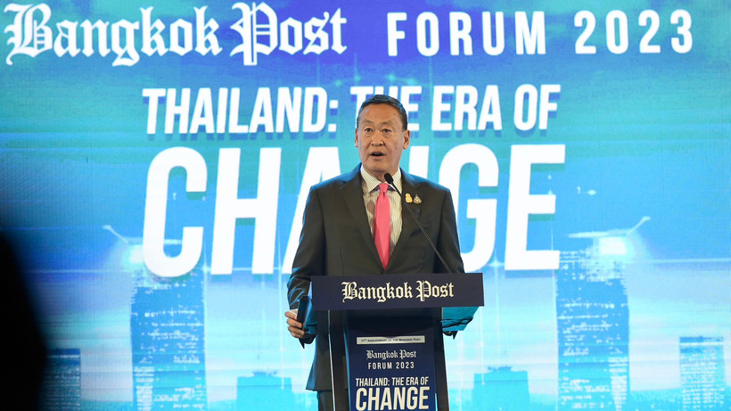 Thủ tướng kiêm Bộ trưởng Tài chính Thái Lan Srettha Thavisin chủ trì Diễn đàn Bưu điện Bangkok 2023. (Ảnh: thaigov.go.th)