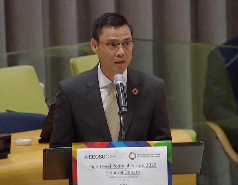 Đại sứ Đặng Hoàng Giang, Trưởng Phái đoàn thường trực Việt Nam tại Liên hợp quốc. (Ảnh: TTXVN phát)