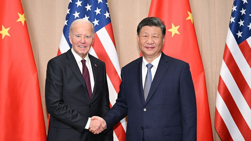 Chủ tịch Trung Quốc Tập Cận Bình gặp Tổng thống Mỹ Joe Biden. (Ảnh: Tân Hoa Xã)