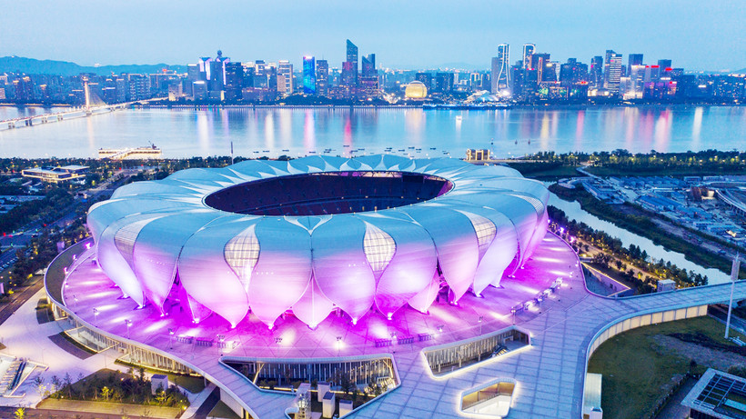 Sân vận động trung tâm Olympic Hàng Châu (Trung Quốc), nơi sẽ diễn ra Lễ khai mạc ASIAD 19.