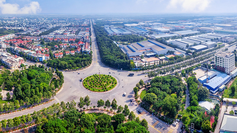Một góc khu công nghiệp-đô thị và dịch vụ Mỹ Phước tại thị xã Bến Cát (Bình Dương) do Tổng công ty Becamex IDC đầu tư.