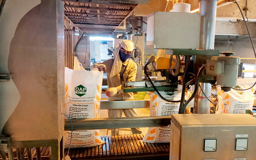 Ðóng gói sản phẩm DAP tại Công ty cổ phần DAP số 2 Lào Cai-Vinachem.