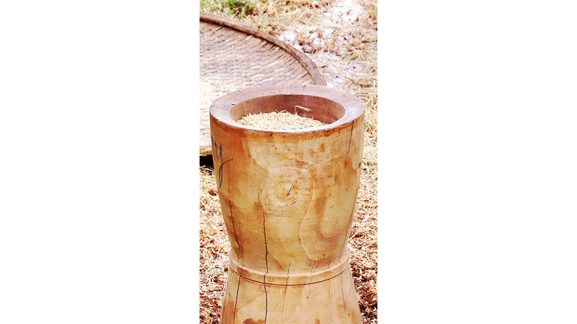 Chiếc cối dùng để giã gạo của người Ê Ðê.