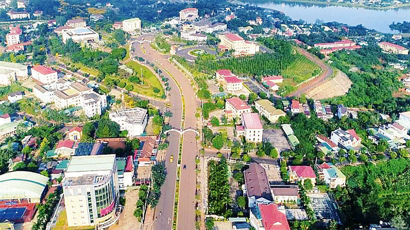 Một góc thành phố Gia Nghĩa, tỉnh Ðắk Nông hôm nay.