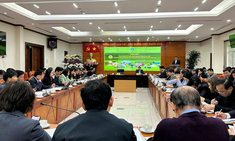 Toàn cảnh cuộc họp lấy ý kiến góp ý định hướng thực hiện chương trình Mục tiêu Quốc gia xây dựng nông thôn mới - Ảnh: VGP/Đỗ Hương