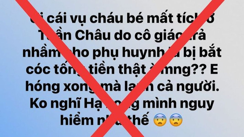 Tài khoản facebook có tên "Thái Ngọc" đã đăng tải tin giả liên quan đến vụ việc này và thành phố đã giao cho công an vào cuộc để làm rõ, xử lý nghiêm theo đúng quy định.