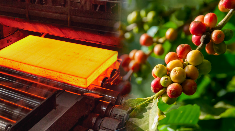 Sắc xanh bao trùm bảng giá kim loại và cà phê