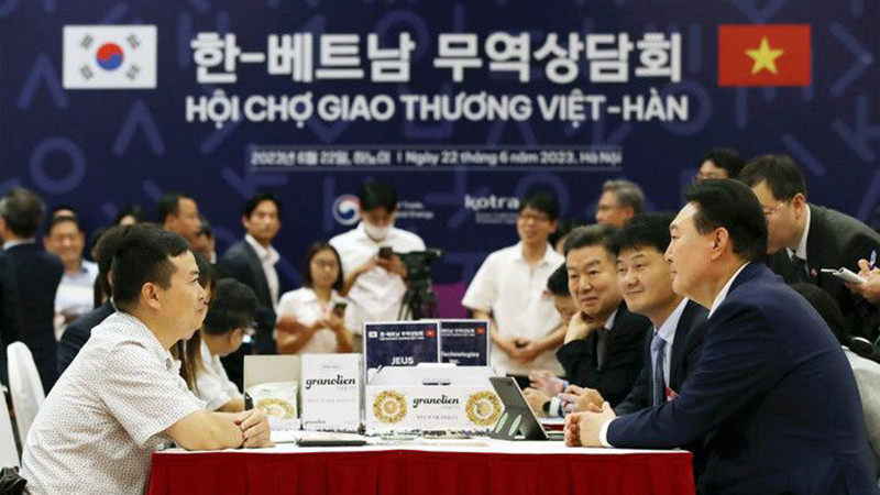 Hội chợ giao thương Việt-Hàn. (Ảnh YONHAP)