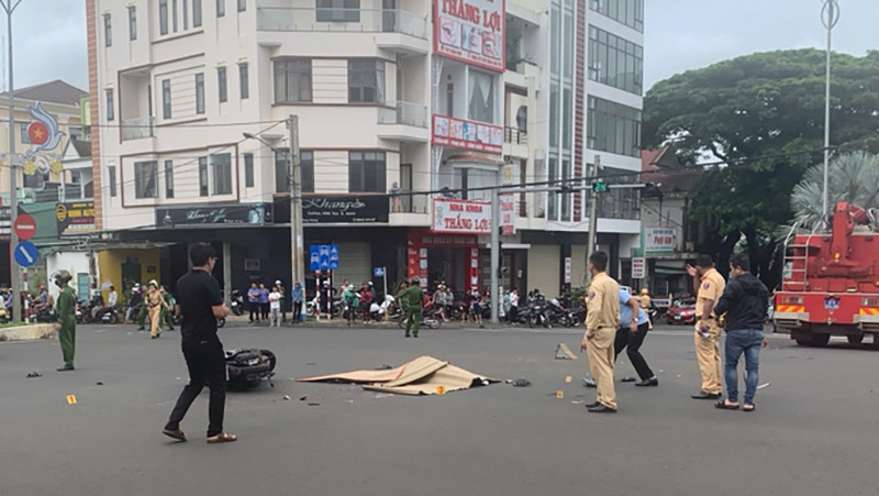 Hiện trường vụ tai nạn.
