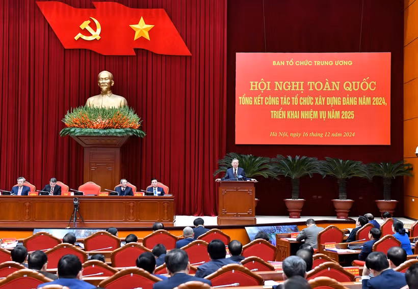 Tổng Bí thư Tô Lâm phát biểu chỉ đạo hội nghị. Ảnh: ĐĂNG KHOA 