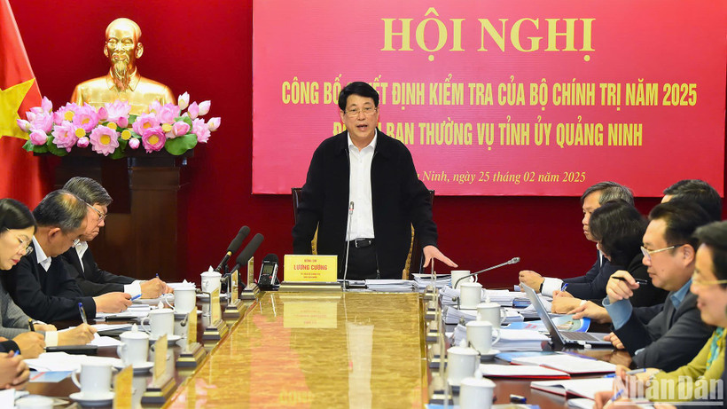 Chủ tịch nước Lương Cường chủ trì hội nghị công bố quyết định kiểm tra đối với Ban Thường vụ Tỉnh ủy Quảng Ninh.