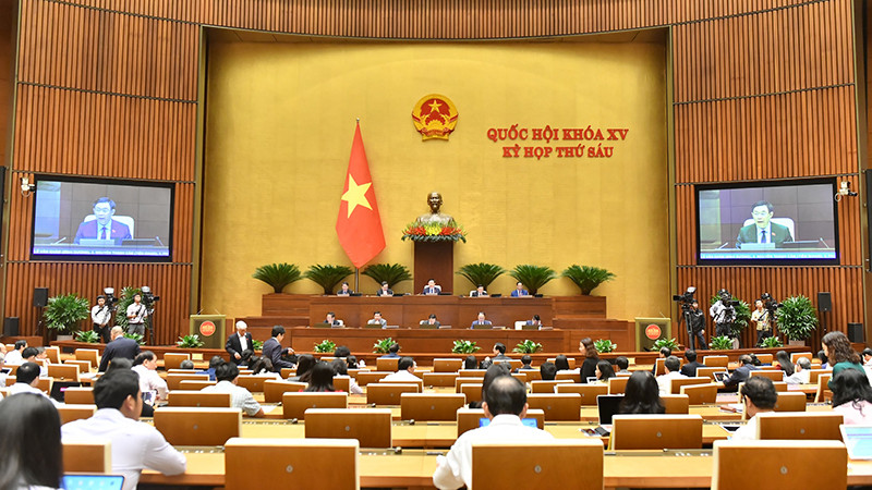 Quang cảnh phiên chất vấn và trả lời chất vấn của Quốc hội. (Ảnh ĐĂNG KHOA)