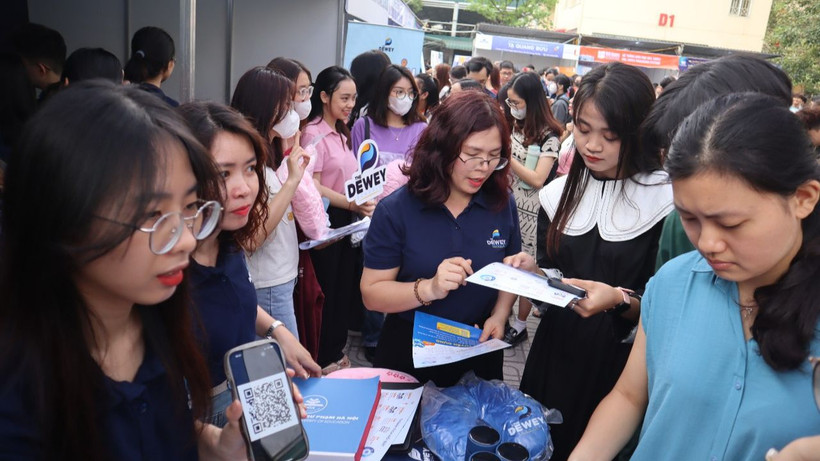 Nhà tuyển dụng giới thiệu cơ hội việc làm, vị trí tuyển dụng cho sinh viên.