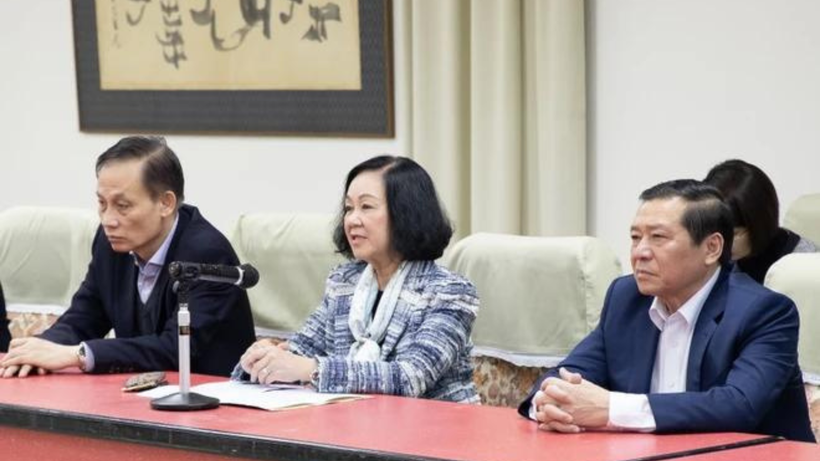 Thường trực Ban Bí thư Trương Thị Mai tại buổi tiếp Thống đốc Tỉnh Wakayama Shuhei Kishimoto. Ảnh: TTXVN