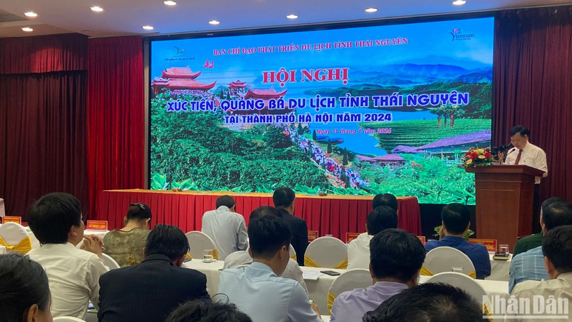 Hội nghị xúc tiến, quảng bá du lịch tỉnh Thái Nguyên diễn ra vào chiều 11/4 tại Hà Nội. (Ảnh: NGỌC KHÁNH)