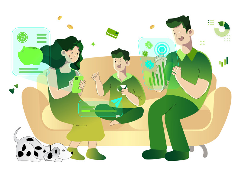 Miễn phí phát hành thẻ phụ đối với gói gia đình VCB Family