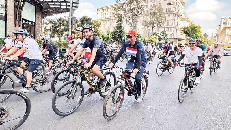 Một hoạt động đạp xe vì môi trường ở Thành phố Hồ Chí Minh.