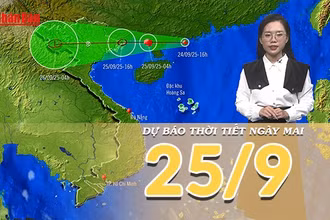[Video] Dự báo thời tiết đêm nay và ngày mai 25/9/2025: Hoàn lưu bão số 9 gây mưa lớn ở Bắc Bộ và Bắc Trung Bộ